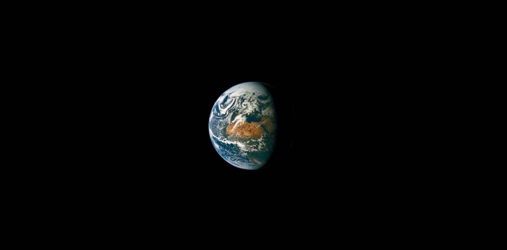 Apollo 10 view of Earth as the spacecraft headed to the moon