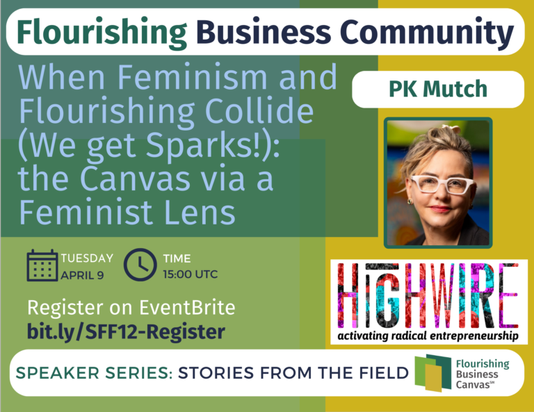 Advert for Stories from the Field Speaker Series #012 - When Feminism and Flourishing Collide with PK Mutch